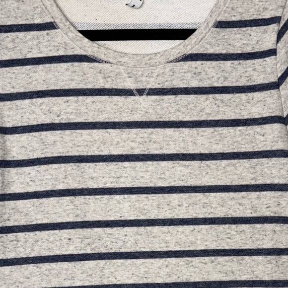 Hema T-Shirt Dress Women's Size Small Gray Blue Striped Sweater Shirt Dress - Picture 6 of 16